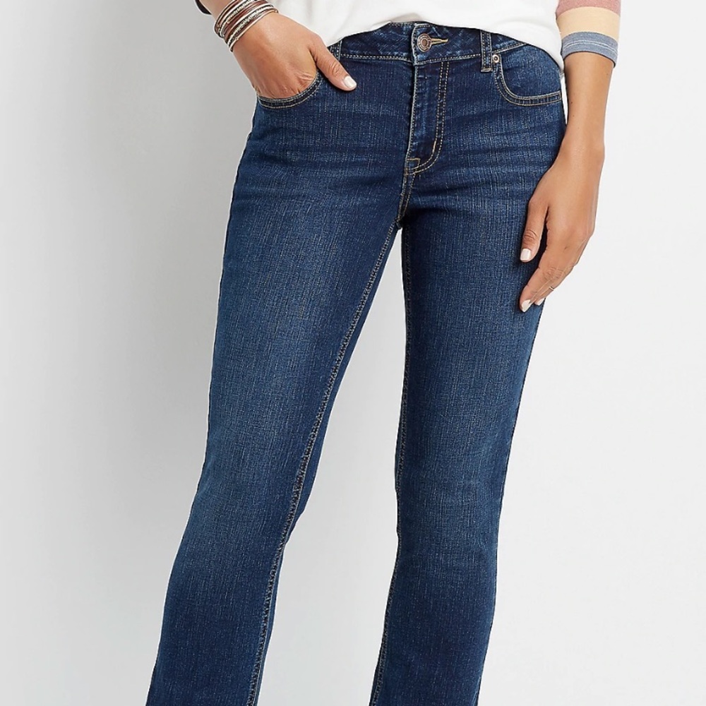 High-rise skinny bootcut jeans